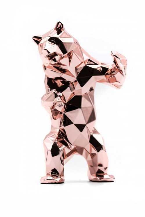 Sculpture Bear Spirit GOLD PINK Edition by Richard Orlinski ArtAndToys