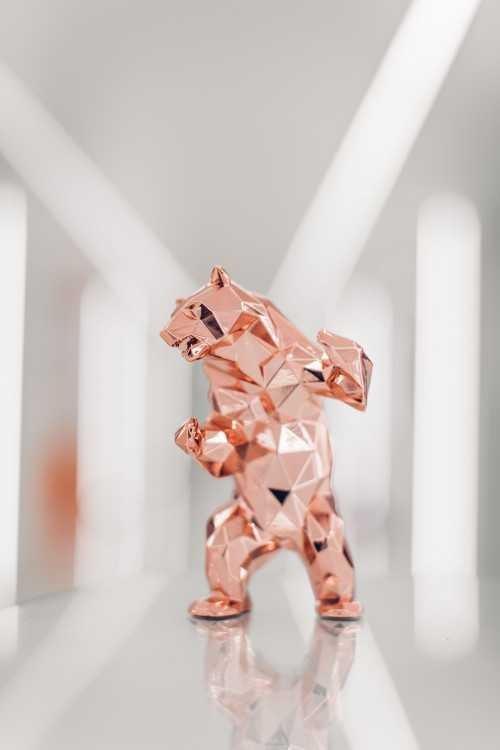 Sculpture Bear Spirit GOLD PINK Edition by Richard Orlinski ArtAndToys