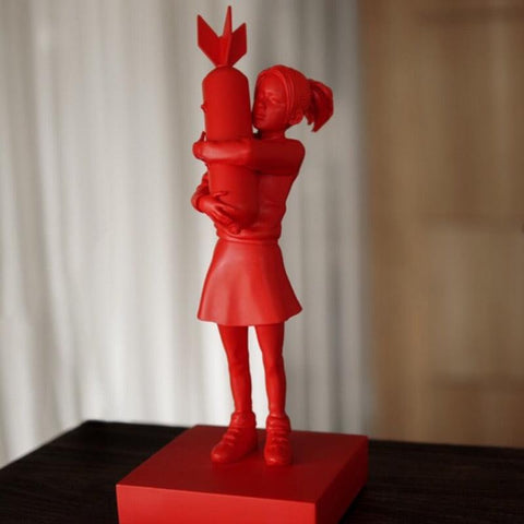 Sculpture Bomb Hugger Red by BANKSY ArtAndToys