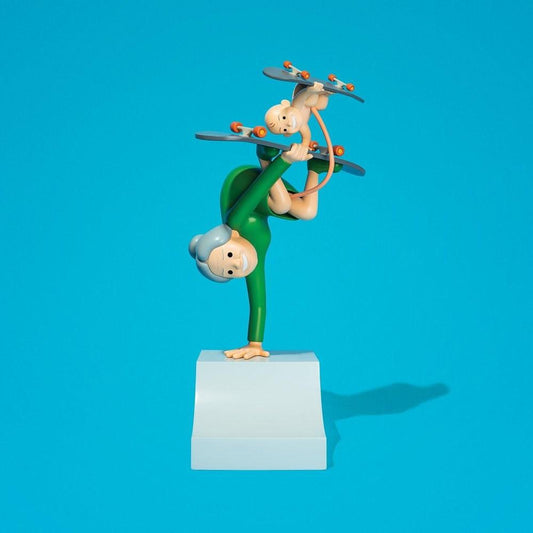 Sculpture DOUBLE HANDSTAND (GREEN) by JOAN CORNELLA ArtAndToys