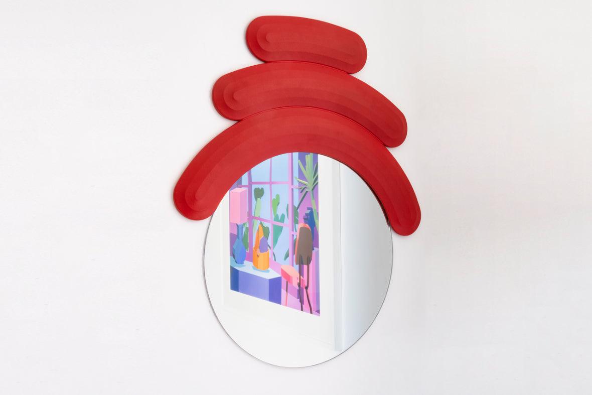 Sculpture FRIEND MIRROR RED by JOSH SPERLING ArtAndToys