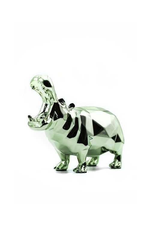 Sculpture Hippo Spirit Green Edition by Richard Orlinski ArtAndToys