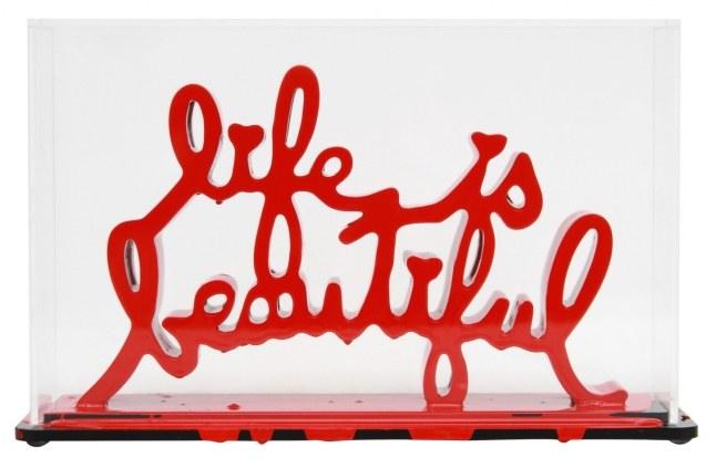 Sculpture Life Is Beautiful Red by Mr Brainwash ArtAndToys