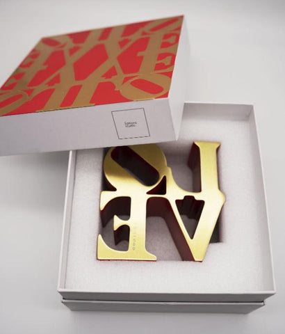 Sculpture Love Red Gold by Robert Indiana ArtAndToys