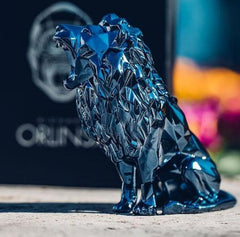 Sculpture Roaring Lion Spirit Petrole Edition by Richard Orlinski ArtAndToys