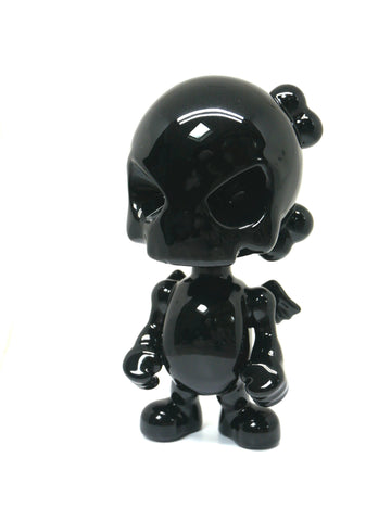 Sculpture SkullHead Black Porcelain by Huck Gee ArtAndToys