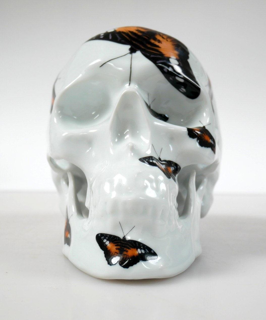 Skull Orange Butterfly by NooN ArtAndToys